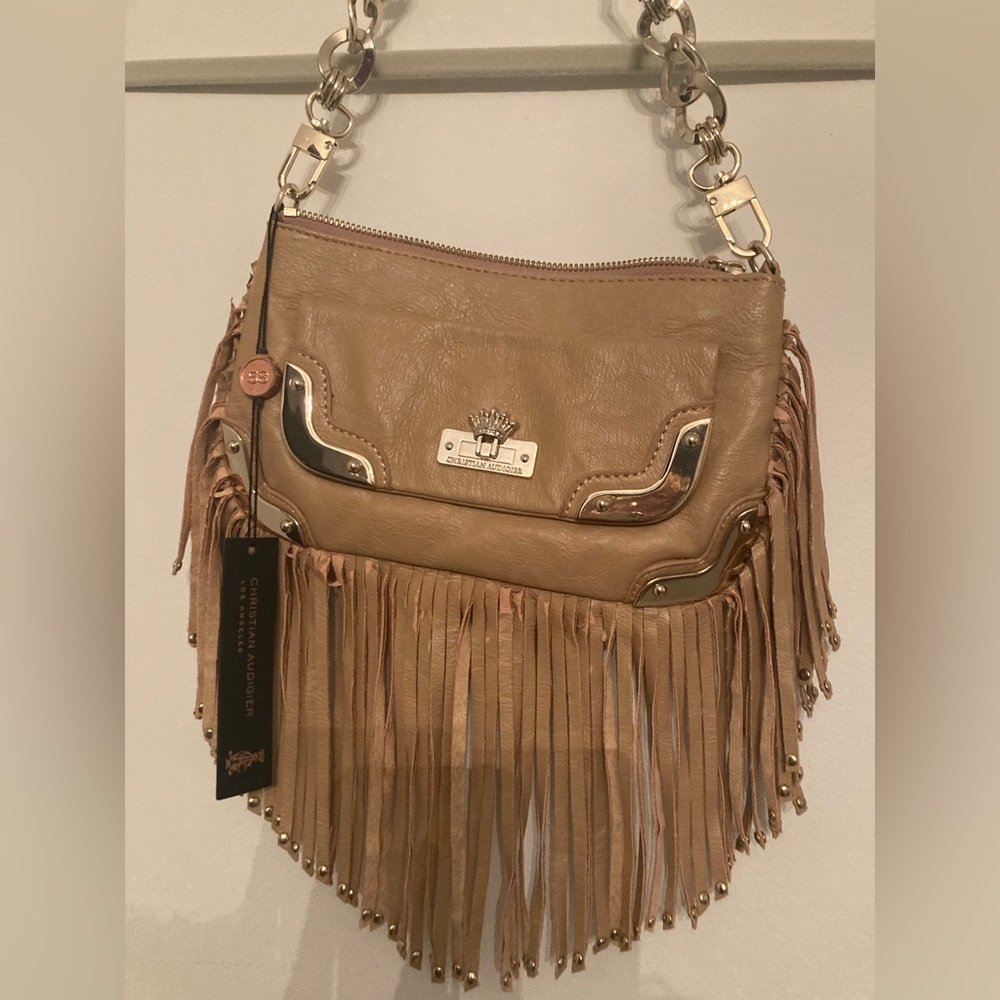 Christian Audigier fringe purse